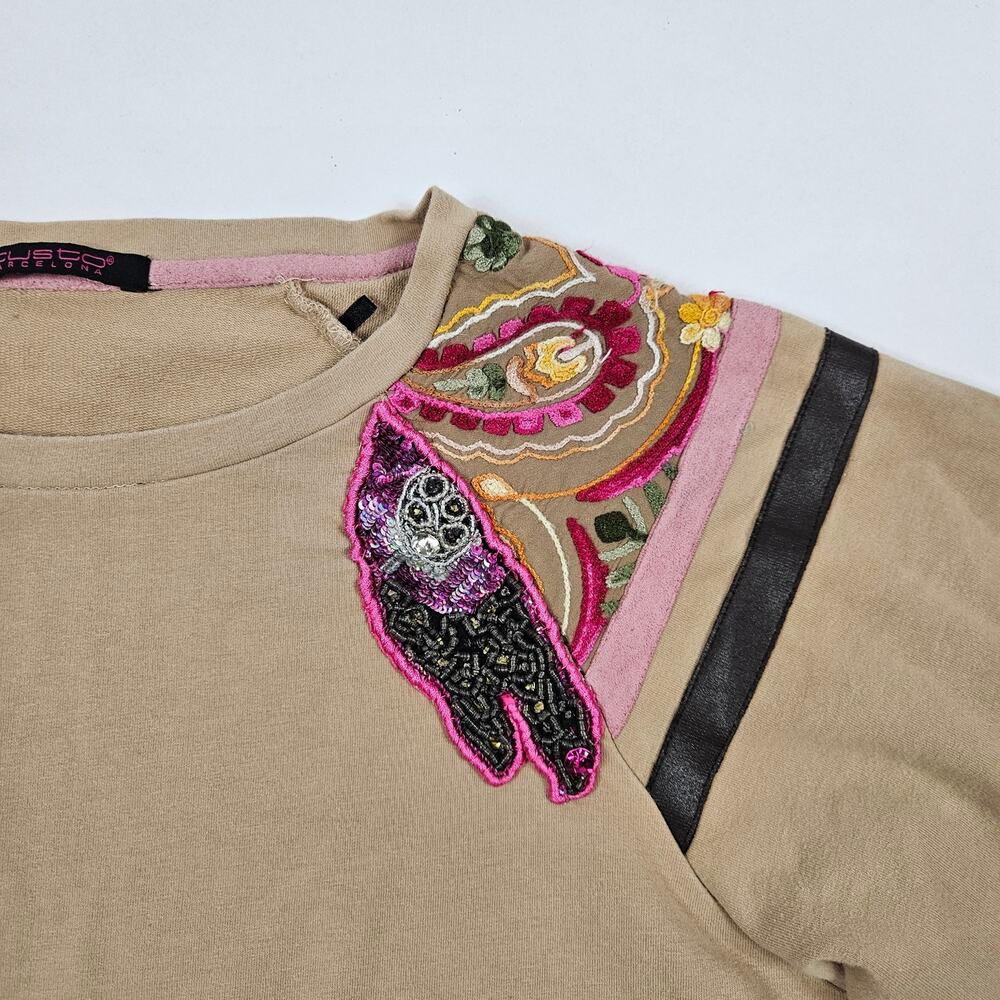 Euro Custo Barcelona Sweatshirt Embellished Sequin- Small - Picture 2 of 5